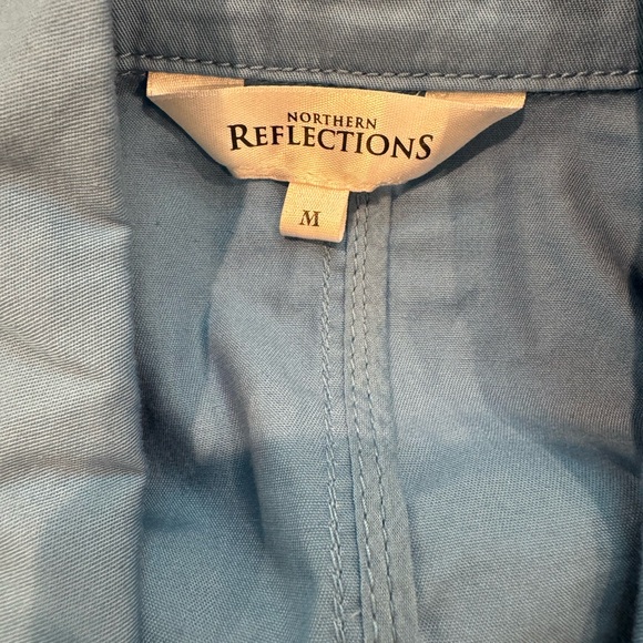 2/$20 Northern Reflections Blue Utility Jacket with Lace Accents 100% cotton M - Picture 4 of 12